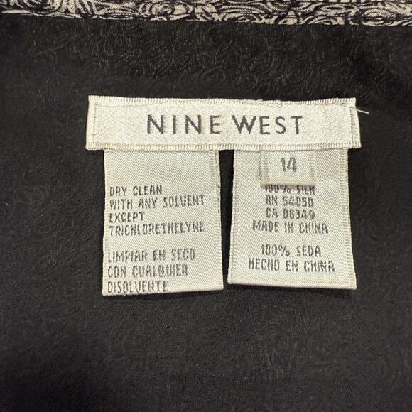 Y2K Fairy Skirt Silk Black Grey Flowy Asymmetric Hem Womens Size 14 Nine West - Picture 2 of 8